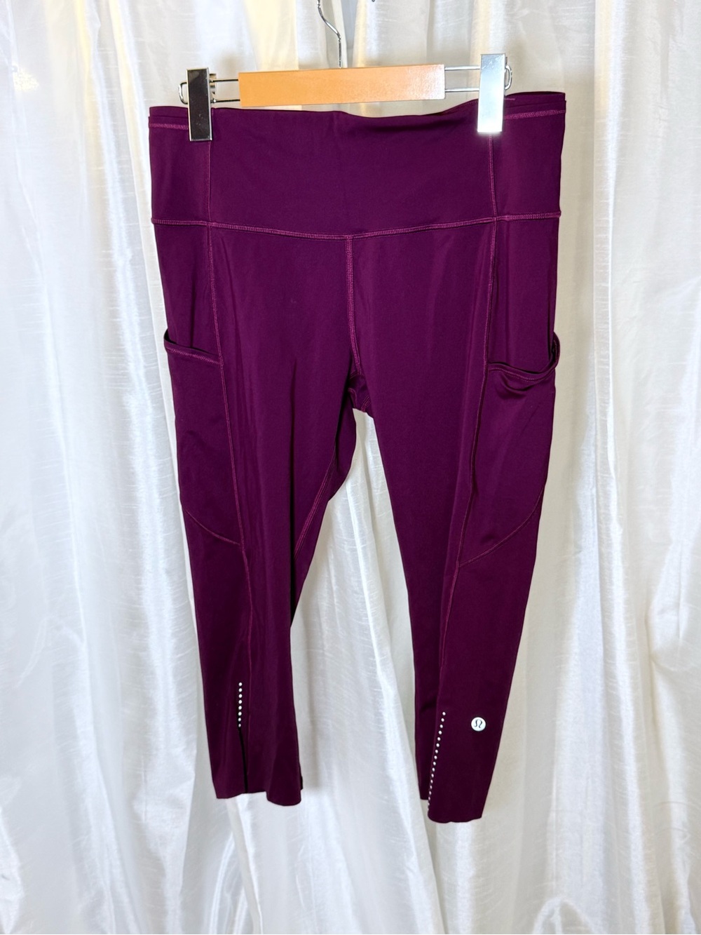 lululemon athletica Plum Cropped Pocket Leggings